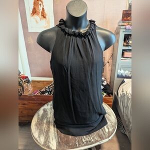 Taylor Black halter tank dress size 8 100% silk
